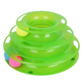 Pet Cat Crazy Ball Disk Interactive Toys Amusement Plate Trilaminar Funny Toy (Option: Green)