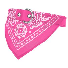 Adjustable Bandana Leather Pet Collar Triangle Scarf (Color: Pink, size: medium)
